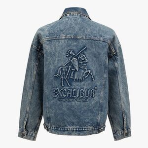 Vintage Excalibur Las Vegas Denim Trucker Jacket Men’s M Acid Wash USA Made